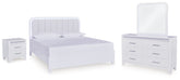 Jarlee King Panel Bed, Dresser, Mirror and Nightstand